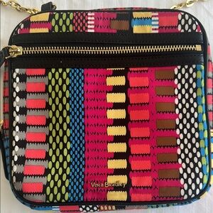Vera Bradley Pink and Blue Crossbody Bag with Geometric Design